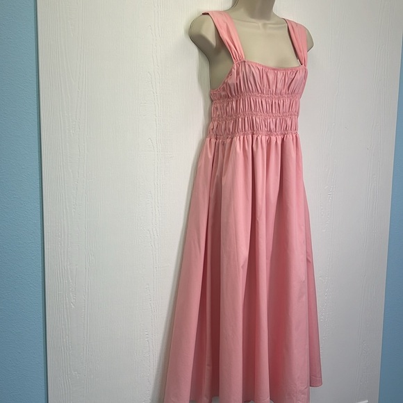 Nanette Lepore - Gypsy Rose Ruched Detailing Bodice Wide Straps Midi Dress SZ 14 - Picture 5 of 13